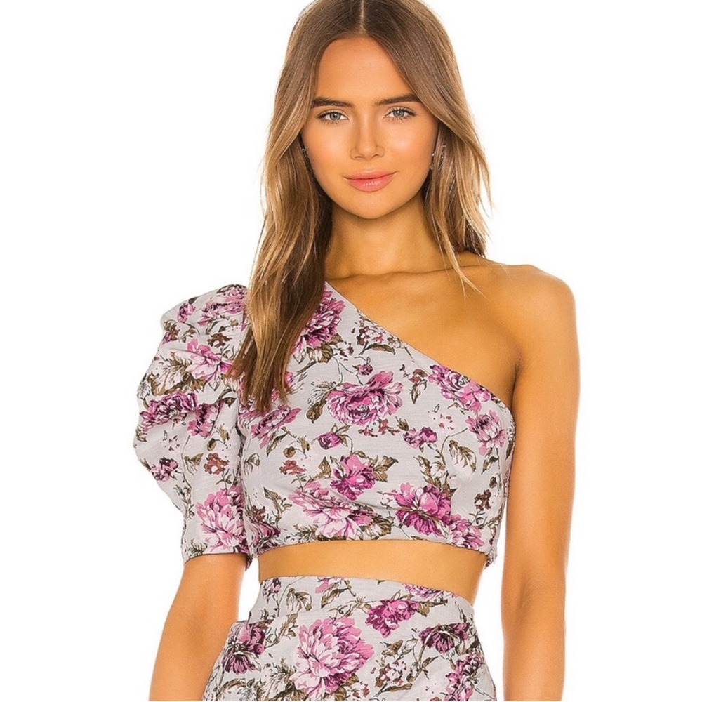 Michael Costello X Revolve Vessi Floral Crop Top New With Tags